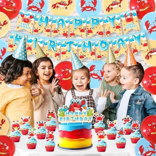 Crab Birthday Party Decorations Set