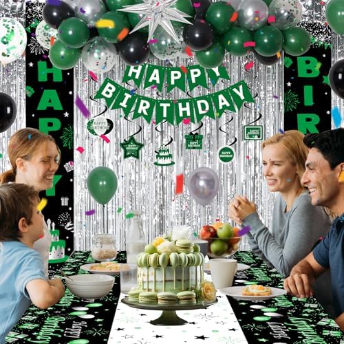 Green Birthday Decorations for Men Boys
