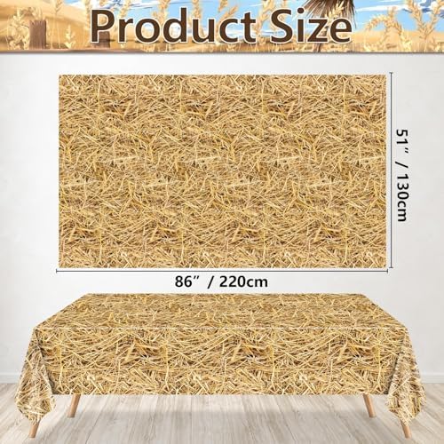 4Pcs Straw Tablecovers Western Farm Theme Party Decorations