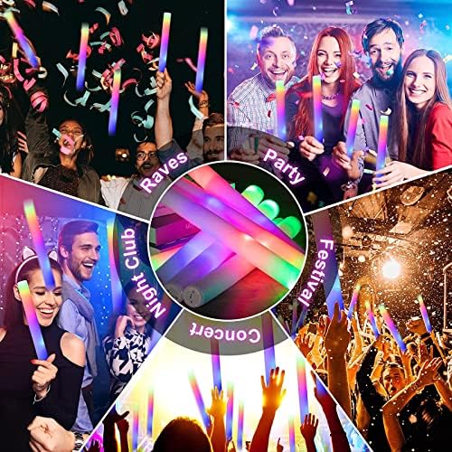 Taotuo 58PCS Foam Glow Sticks Bulk for Parties