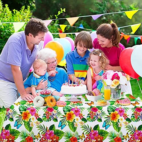 3 Pack Hawaiian Luau Tablecloths for Party Decor