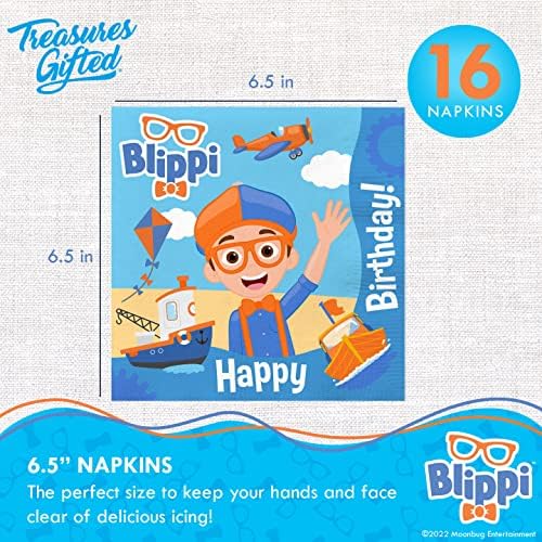 Treasures Gifted Blippi Themed Napkins Pack of 16