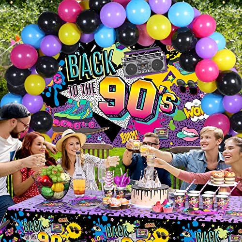 Cunhill 90s Party Decorations Supplies Set