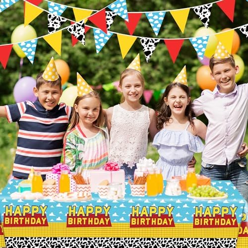 Cartoon Story Party Decorations Set Tablecloths Banners Flags