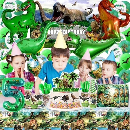 Dinosaur 5th Birthday Decorations Set