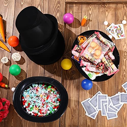 SATINIOR 24 Piece Black Plastic Top Hat Set