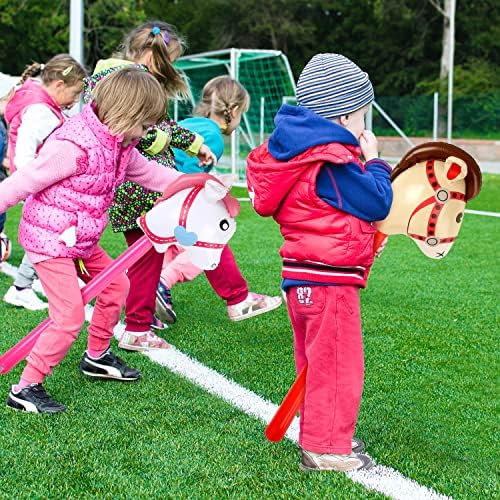 12pcs Inflatable Stick Horse Red Pink