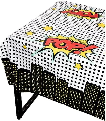 BLUE PANDA 3-Pack Superhero Tablecloths for Birthday Parties