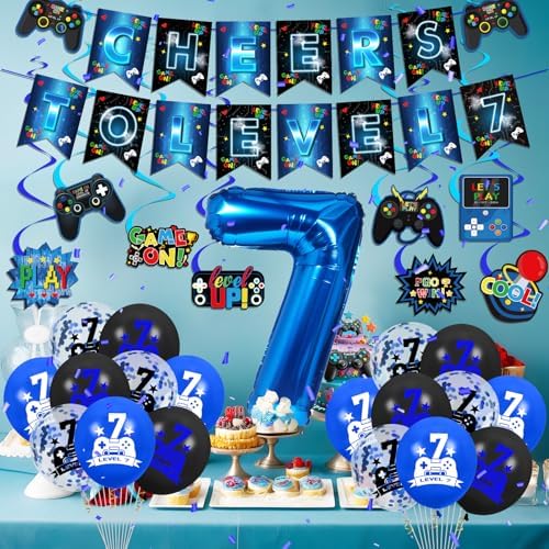 Video Game Themed 7th Birthday Party Decorations Kit