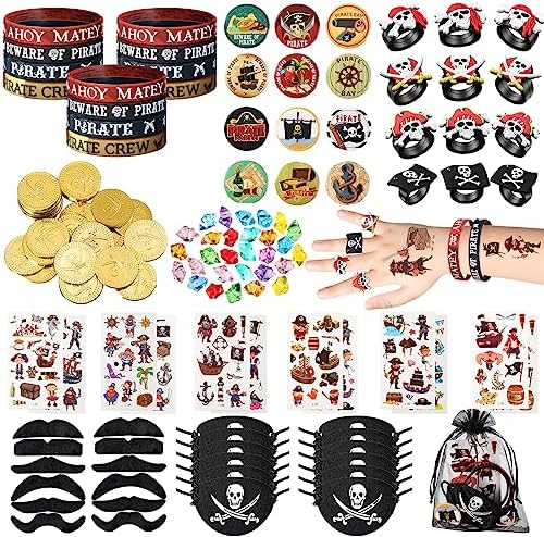 144 Pcs Pirate Party Favors Set for Kids