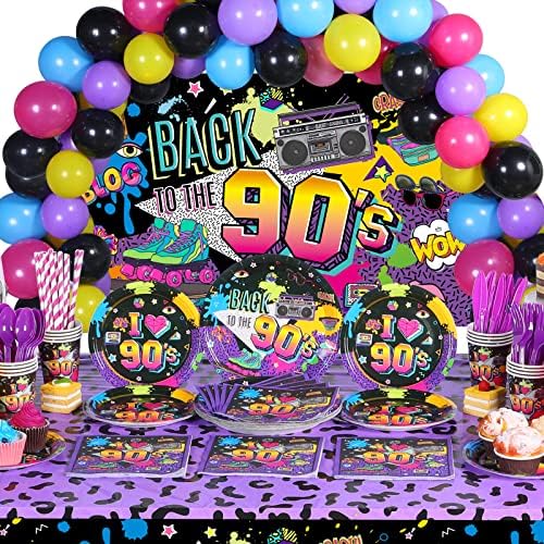 Cunhill 90s Party Decorations Supplies Set