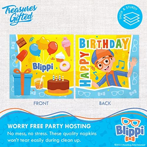 Treasures Gifted Blippi Party Napkins Pack of 16