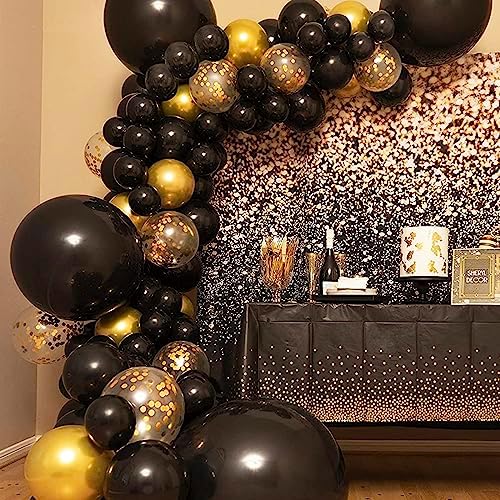 Birthday Party Black Gold Balloon Arch Kit for Celebrations