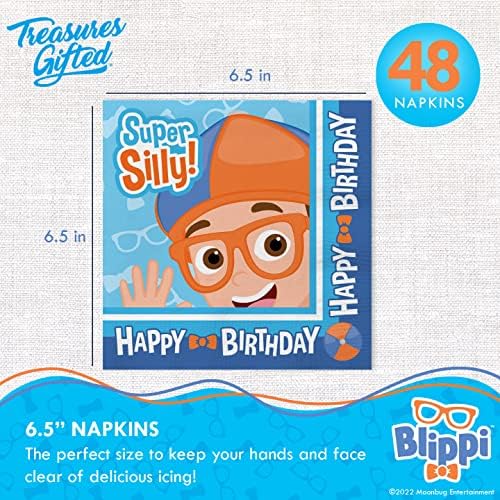 Treasures Gifted Blippi Birthday Napkins - Pack of 48