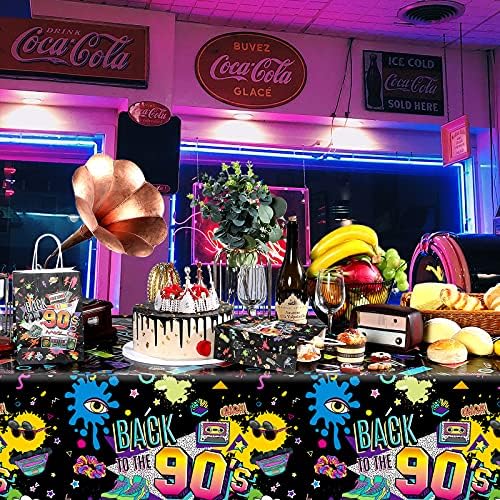 Tegeme 3 Pcs 90s Style Plastic Table Covers