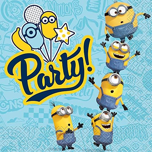 Unique Multicolor Minions Napkins 16 Count