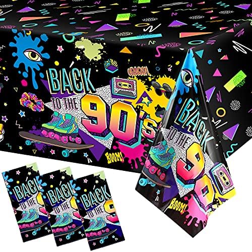 Tegeme 3 Pcs 90s Style Plastic Table Covers