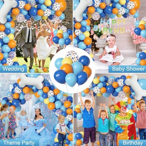 117 Pcs Blue Birthday Balloons Decorations Kit