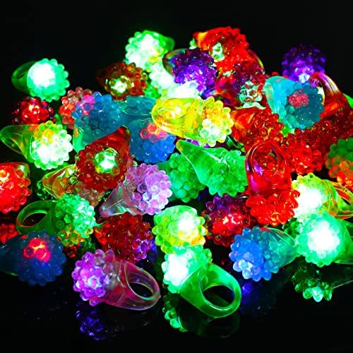 Sosation 100 Pcs Halloween Light Up Ring LED Flashing Party Favors