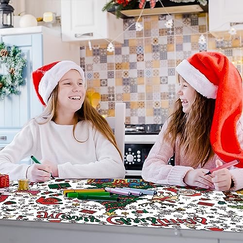 OHOME Xmas Giant Coloring Poster Tablecloth