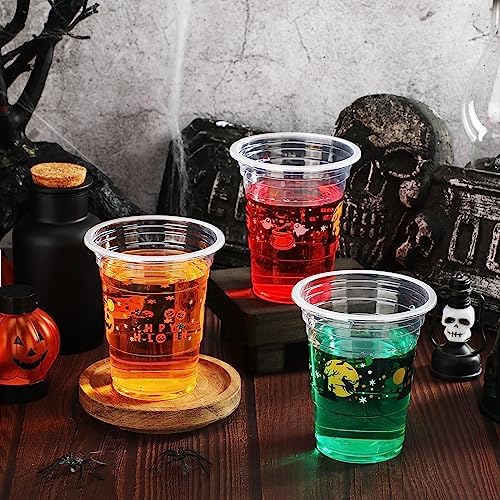 Eaasty 100 Pack Halloween Clear Drinking Cups