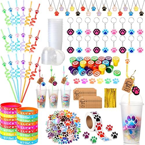 Gejoy 178 Pcs Dog Paw Party Favors Set