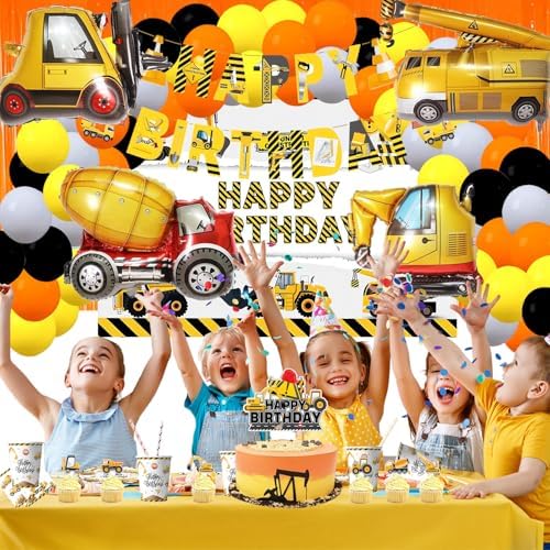 339 PCS Construction Birthday Party Supplies for 20 Guests