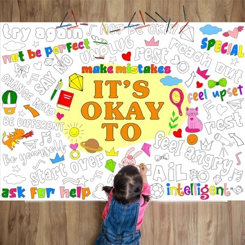 Giant Positive Affirmations Coloring Poster for Kids