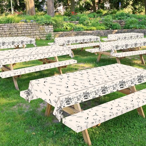 3Pcs Western Party Tablecloth for Cowboy Birthday Decor