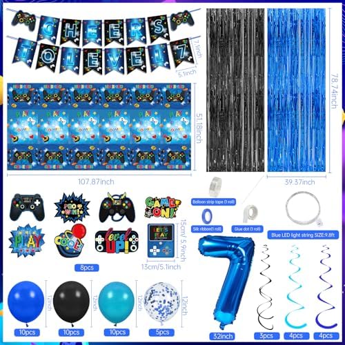 Video Game 7th Birthday Decor Kit for Boys
