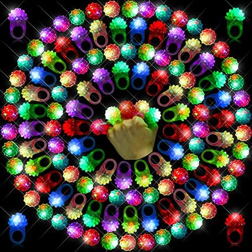 Sosation 100 Pcs Halloween Light Up Ring LED Flashing Party Favors