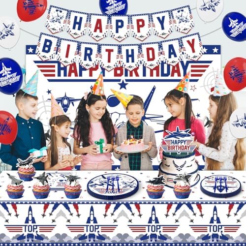 Heidaman Air Force Birthday Decorations Set