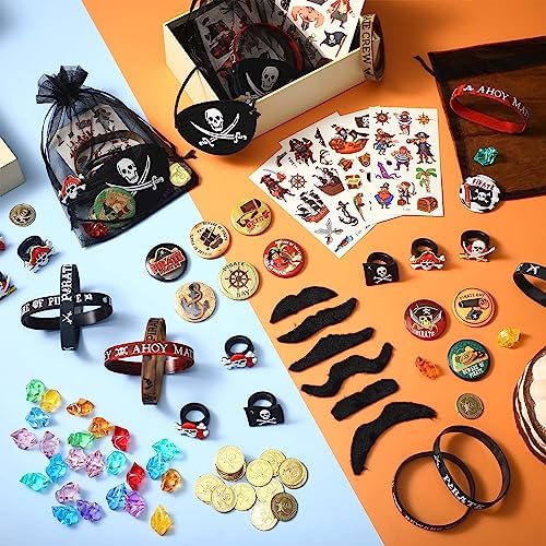 144 Pcs Pirate Party Favors Set for Kids