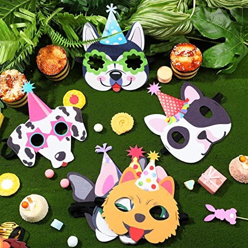 12 Pcs Dog Party Favor Masks for Kids and Adults
