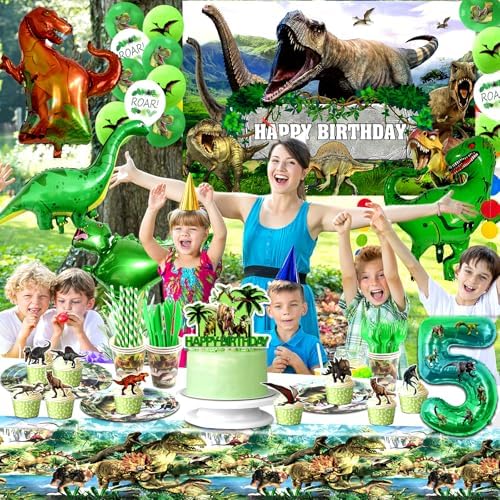 Dinosaur 5th Birthday Decorations Set
