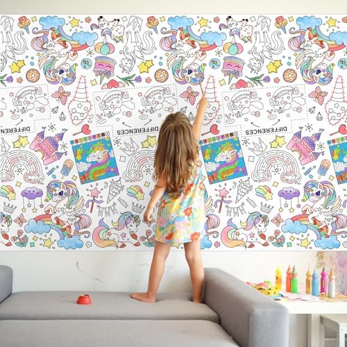 Gatherfun Magical Unicorn Tablecloth for Birthday Parties
