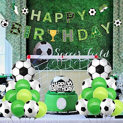 Soccer Birthday Banner Balloons Set