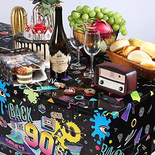 Tegeme 3 Pcs 90s Style Plastic Table Covers
