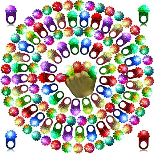 Sosation 100 Pcs Halloween Light Up Ring LED Flashing Party Favors