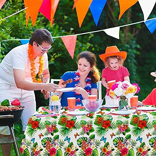 3 Pack Hawaiian Luau Tablecloths for Party Decor