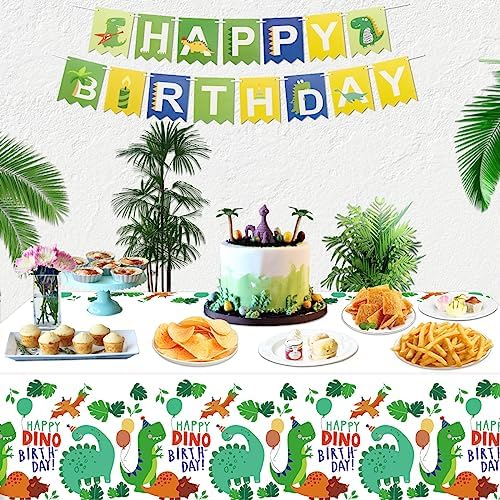 4 Pack Dinosaur Tablecloths for Birthday Party Decorations