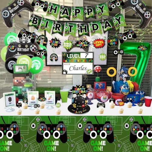 Video Game Party Decorations for 7th Birthday Boys