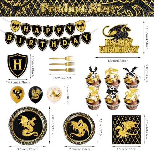 Heidaman Dragon Birthday Party Decorations Set
