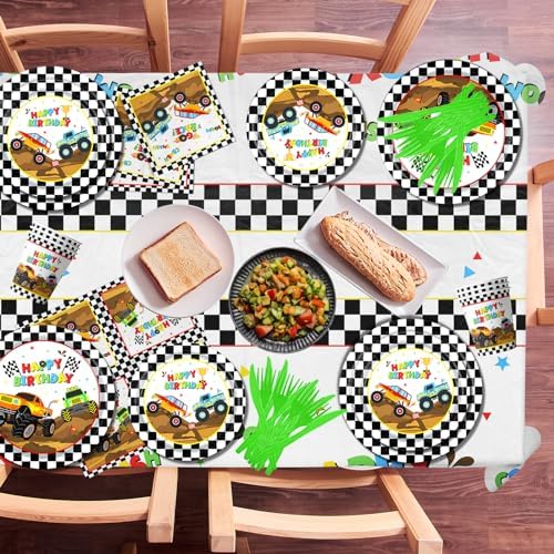 Monster Truck Party Decor Tableware Set for 20 Guests