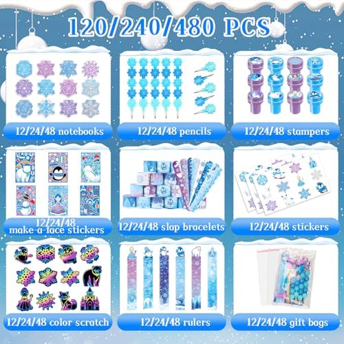 BenLouis 108Pcs Frozen Themed School Party Favors Set