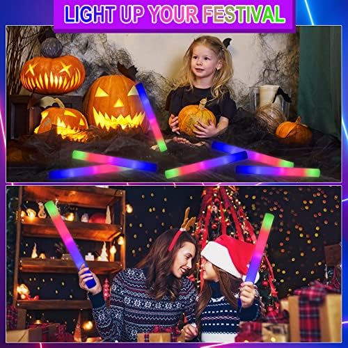 Taotuo 58PCS Foam Glow Sticks Bulk for Parties