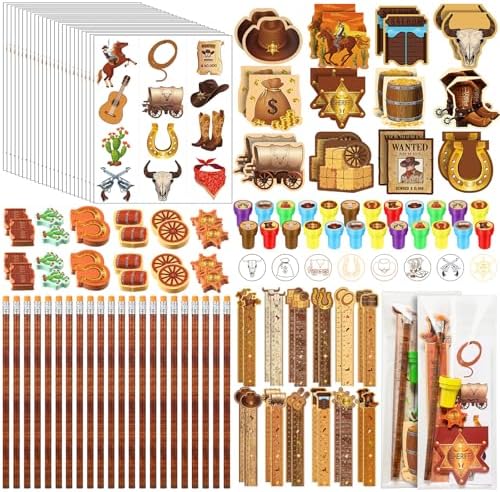 Cholemy Western Cowboy Party Favor Kit 168 Pcs