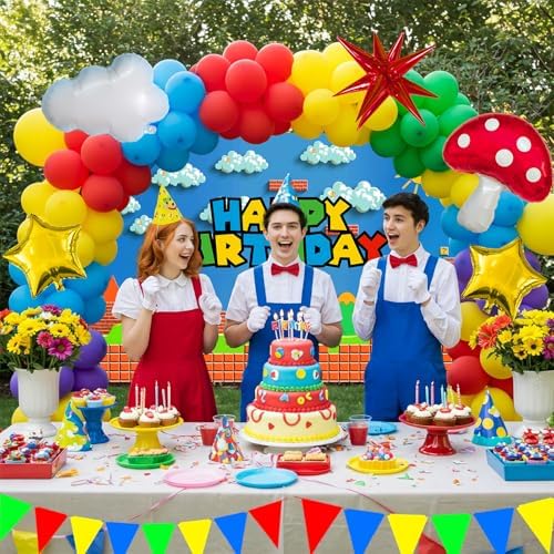 Super Bros Party Decorations Balloon Arch Kit