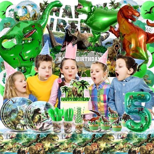 Dinosaur 5th Birthday Decorations Set