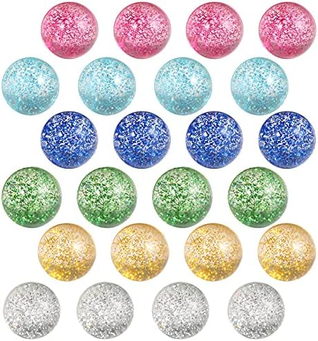Pllieay 24pcs Glitter Bouncy Balls for Kids